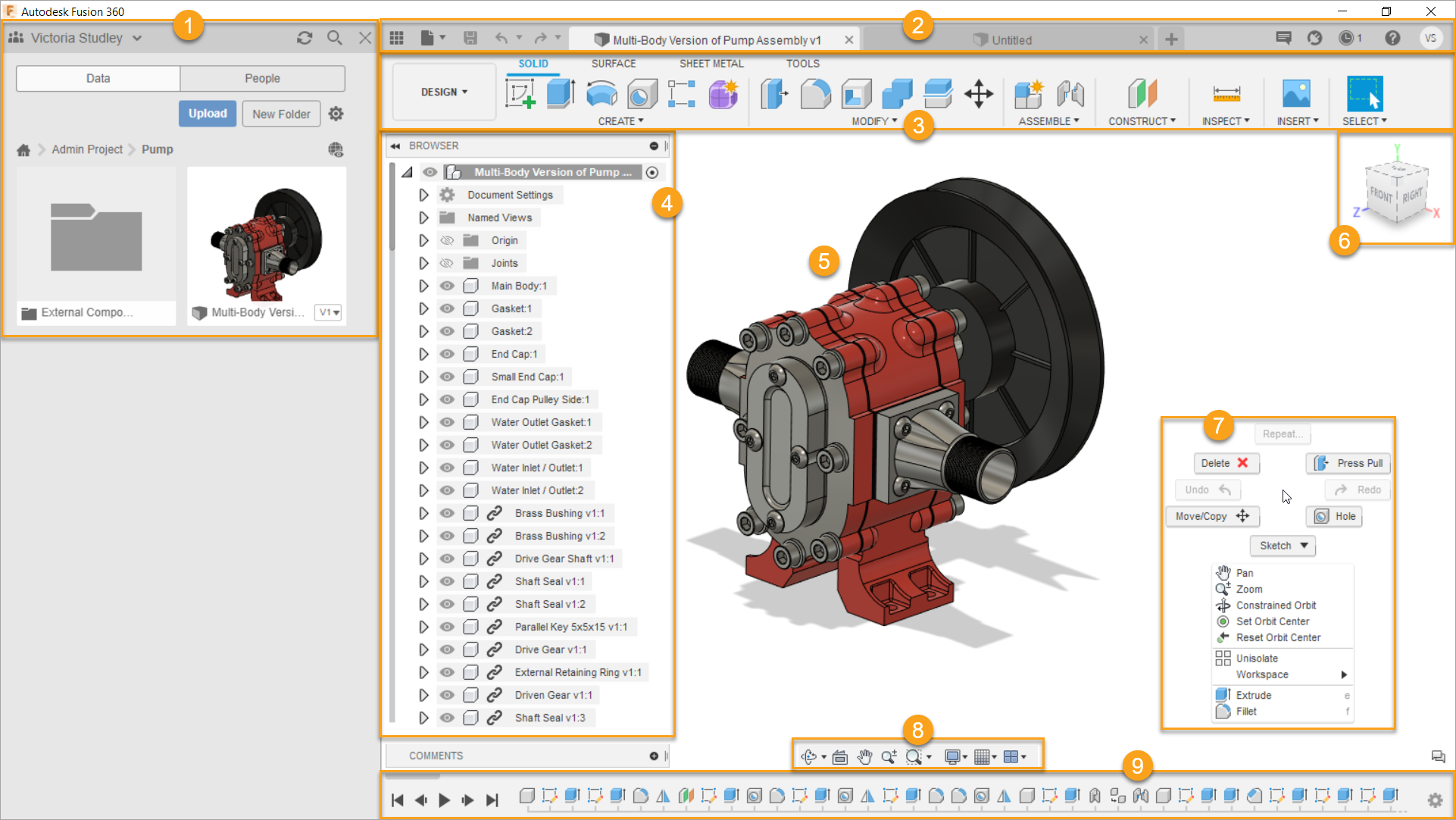 UI design of fusion 360