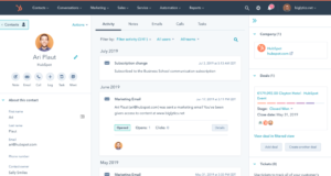 HubSpot dashboard